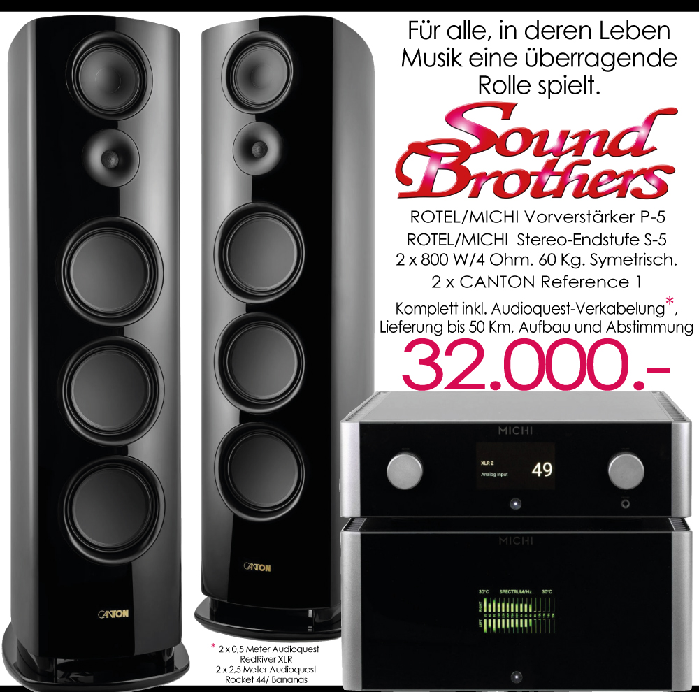 Bild 1 von Referenz-Anlage: MICHI P5/S5/CANTON Reference 1/ Audioquest Verkabelung. Super-Komplettpreis!